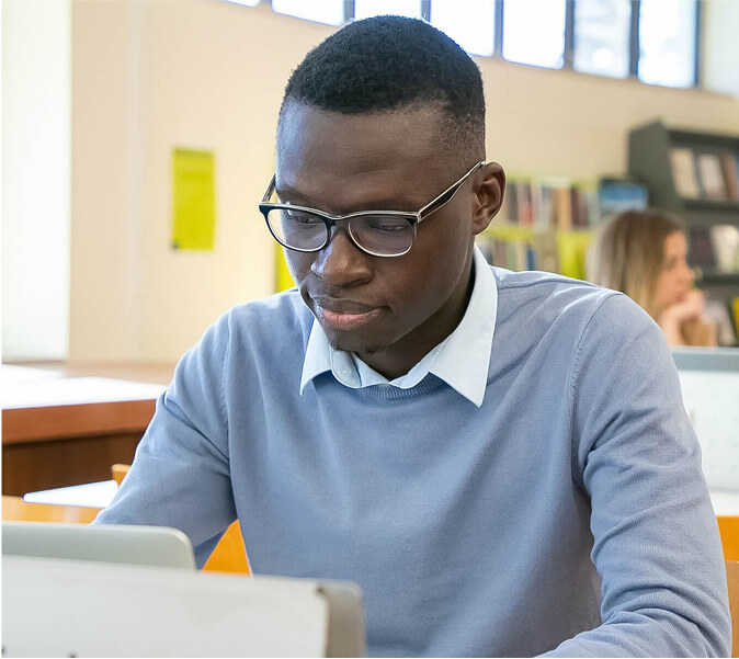 Student at Laptop
